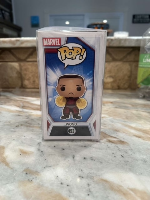 Funko Pop Marvel Wong signed by Benedict Wong (slightly smeared autograph)