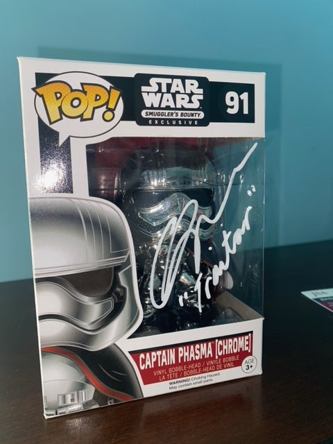 Funko Pop! Star Wars metallic Captain Phasma signed by Gwendoline Christie