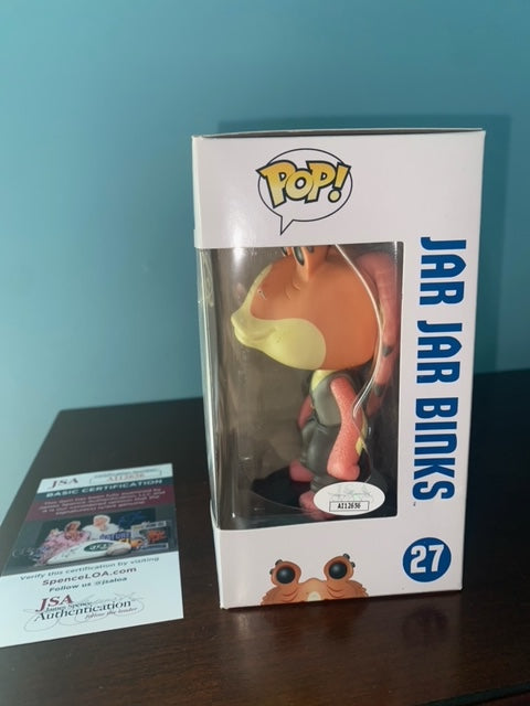 Funko Pop! Star Wars Jar Jar Binks Blue box signed by Ahmed Best