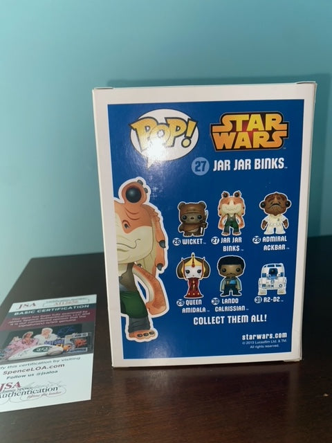 Funko Pop! Star Wars Jar Jar Binks Blue box signed by Ahmed Best