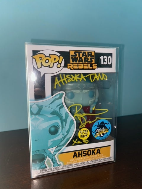 Funko Pop! Ahsoka holo glow signed by Rosario Dawson