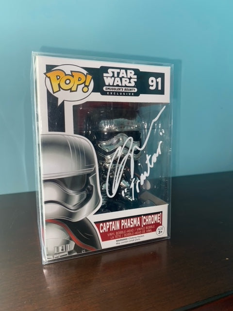 Funko Pop! Star Wars metallic Captain Phasma signed by Gwendoline Christie