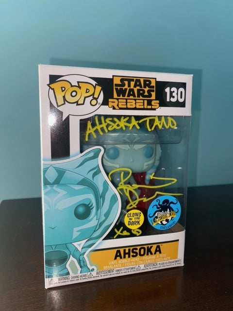 Funko Pop! Ahsoka holo glow signed by Rosario Dawson