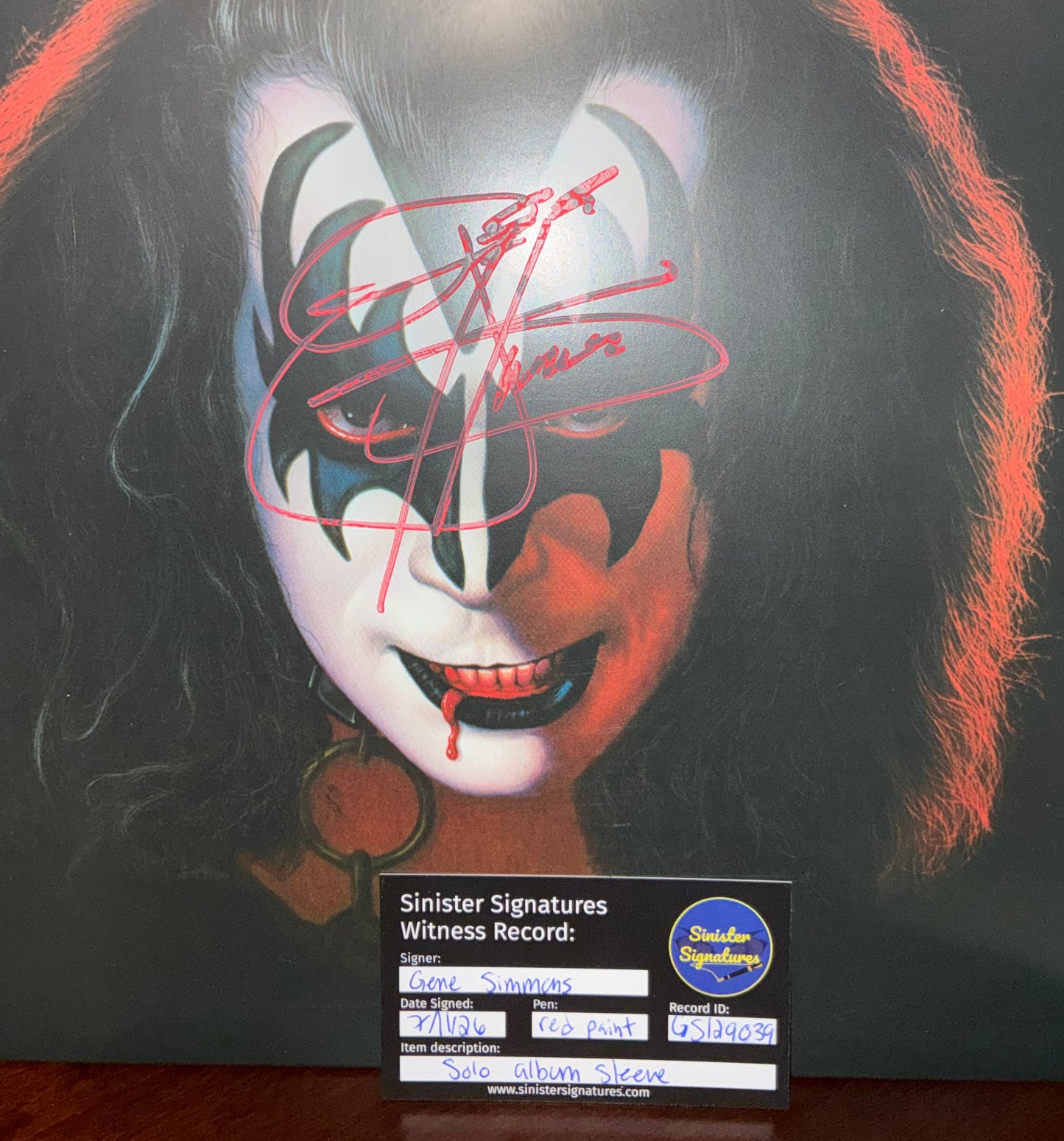 Gene Simmons signed solo LP