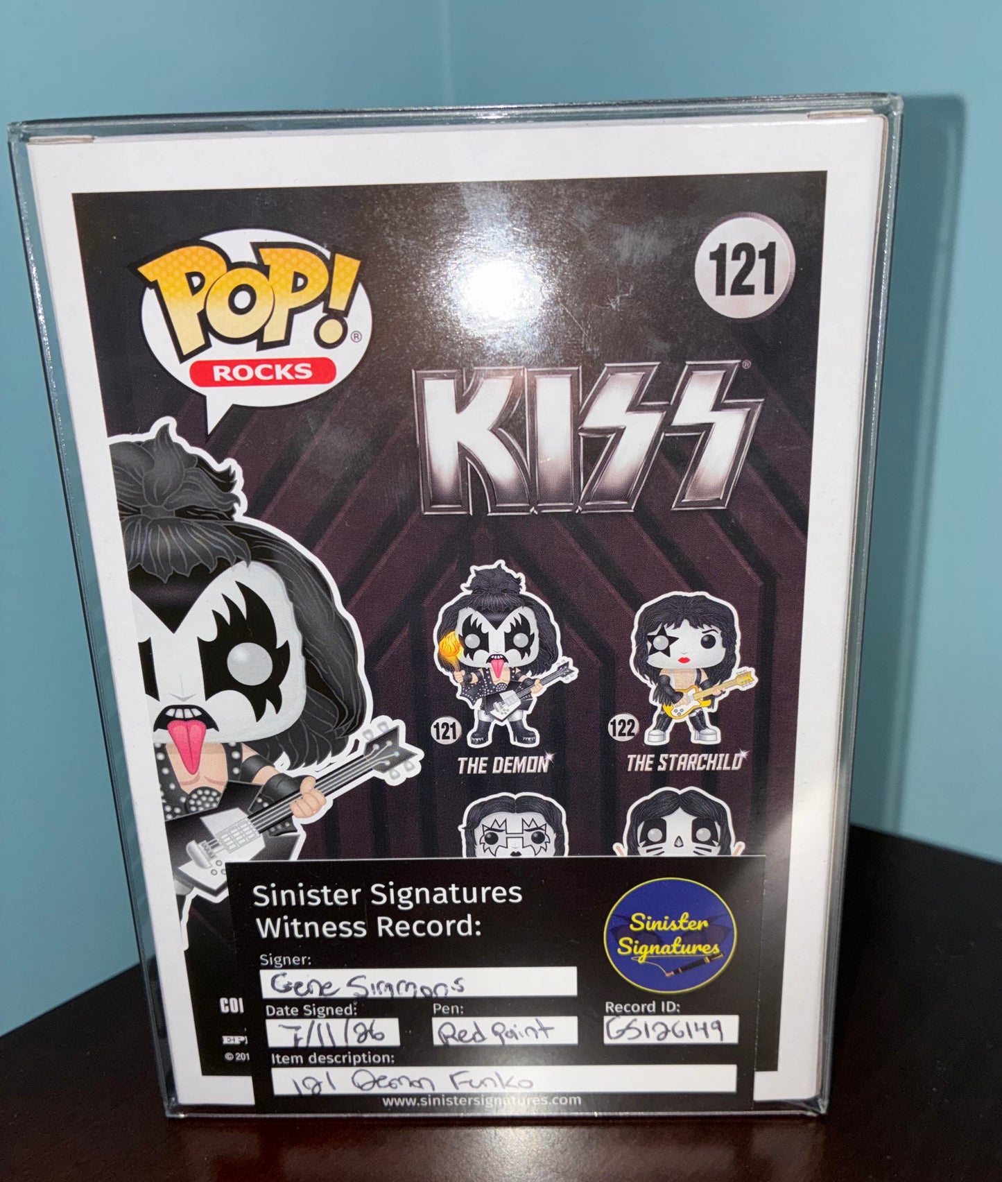 Gene Simmons signed 121 The Demon Funko Pop SWAU