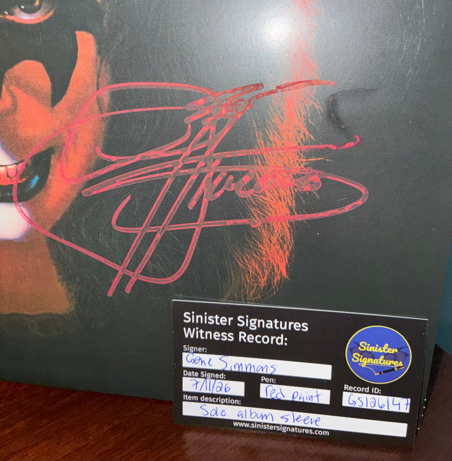 Gene Simmons signed solo LP